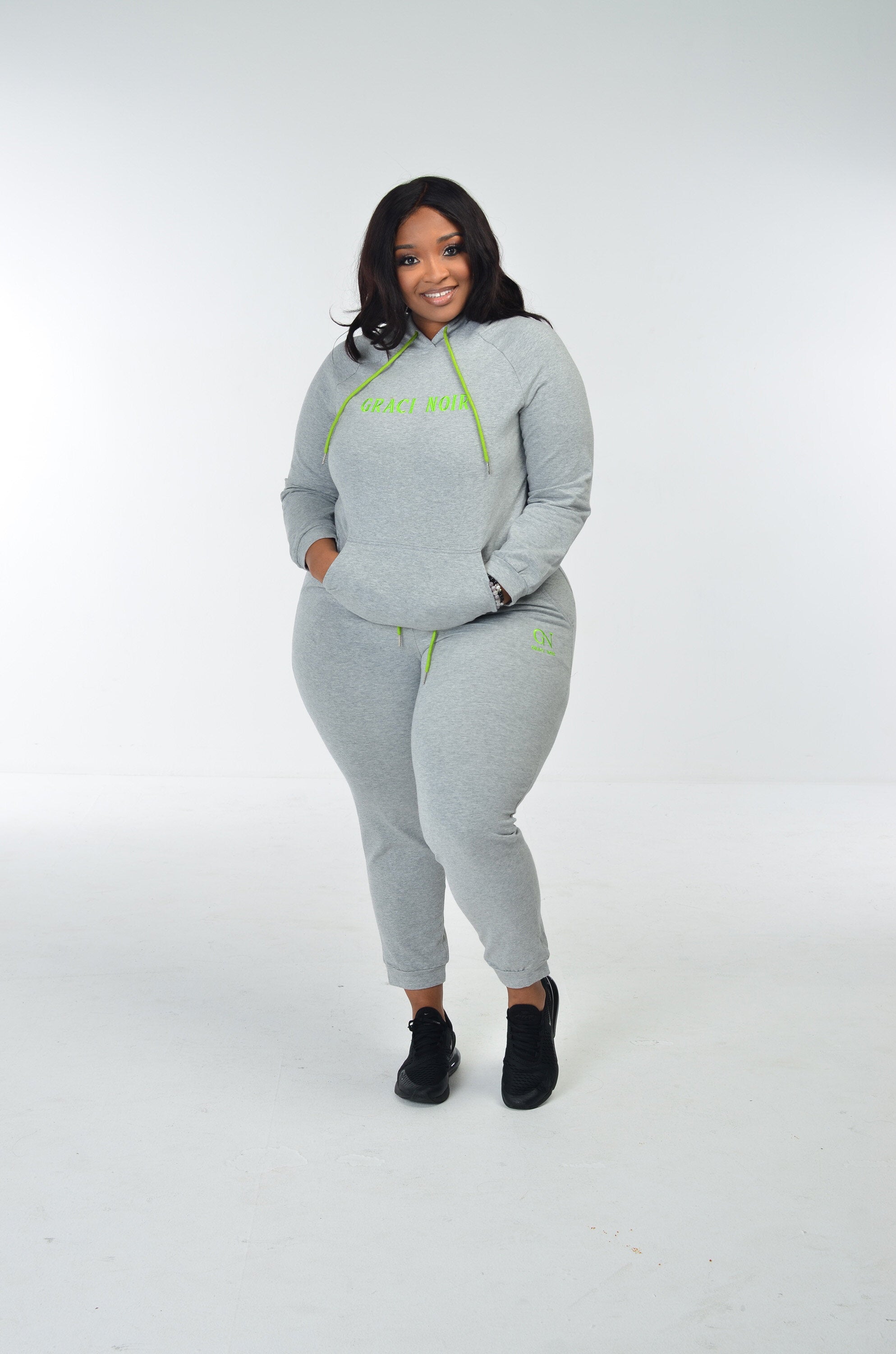 Plus size grey online tracksuit