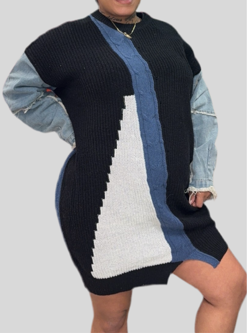 Denim Allure Sweater Dress